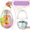 8 Pcs Giant Easter Egg 10 Inch Jumbo Plastic Eggs with Handles, Clear Large Baskets Fillable Oversized Bunny Egg Shaped Buckets